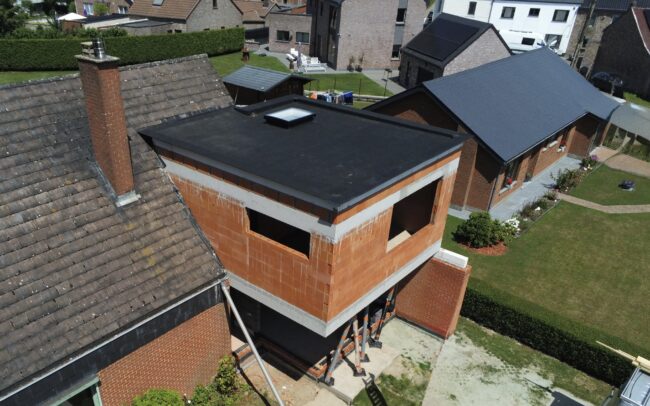 Toiture plate sur extension